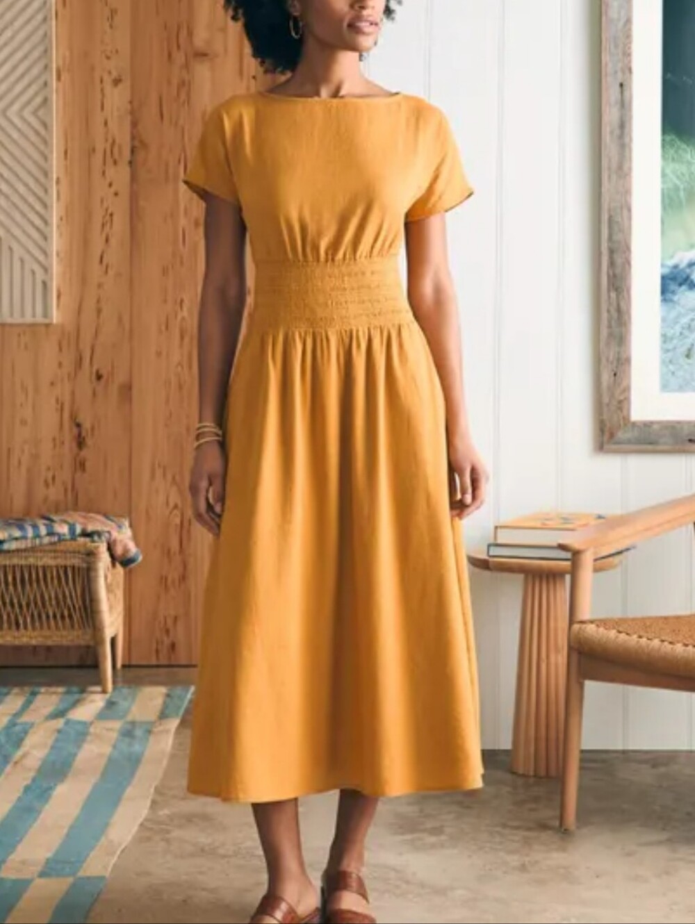 Faherty Coast To Coast Organic Cotton Midi Dress